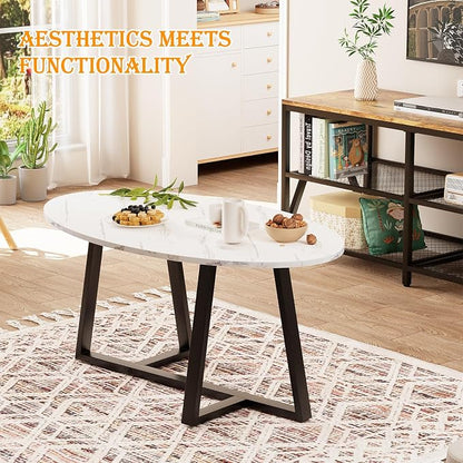 Wolawu Coffee Table Small Oval Table, Modern Center Tea Tables - Image 8