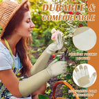 HANDLANDY Pruning Gloves Long for Men & Women, Pigskin Leather Rose Gardening Gloves- Breathable & Durability Gauntlet Gloves