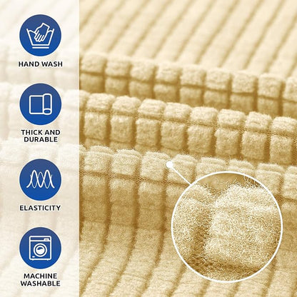 Stretch Chair Sofa Slipcover, Single Couch Cover, Champagne | 1-Piece Washable - Image 3
