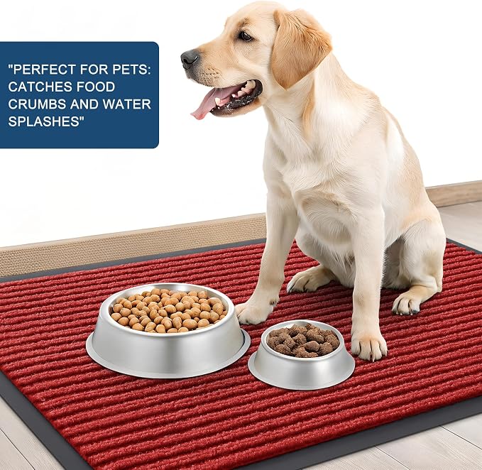 OLANLY Front Door Mat 47x17, Waterproof Heavy-Duty Indoor Outdoor Doormat | Red - Image 6