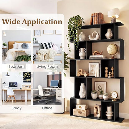 Giantex 5-Tier Bookshelves Set of 2, 10-Cube Geometric Bookcase - Image 6