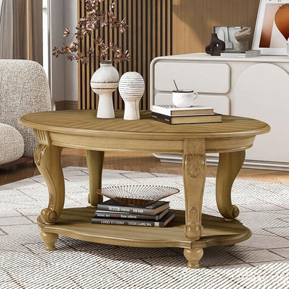 Solid Wood Coffee Table Set for Living Room, Coffee Table & 2 End Side Table - Image 9