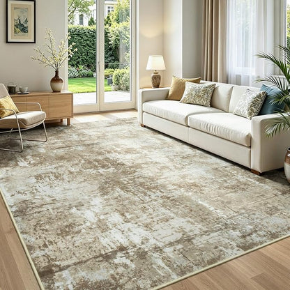 Rugflix 5x7 Area Rugs for Living Room, Washable Brown Large Rug | Machine by RugflixAreaRugs
