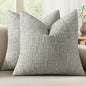 MIULEE Chenille Textured Throw Pillow Covers Light Grey 20x20 Set of 2 | Slubby by MIULEE