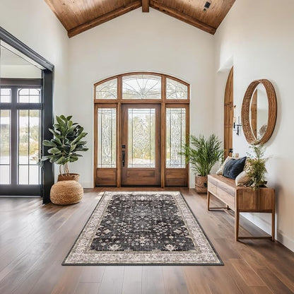 Black Modern Farmhouse 5x8 Area Rug - Image 3
