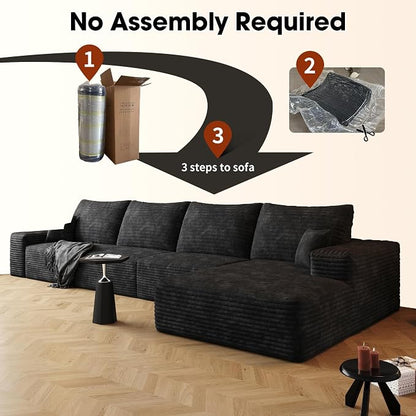 136" Sectional Couches for Living Room Cloud Couch Sofa - Image 6