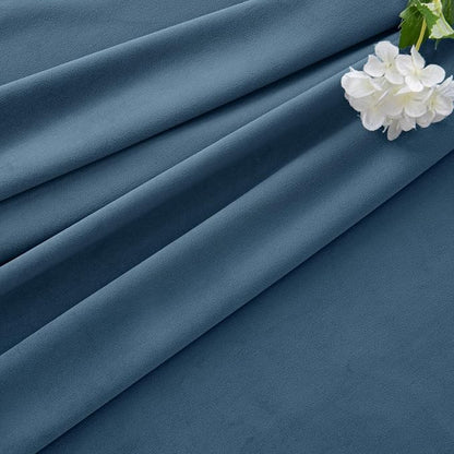 MIULEE Velvet Curtains 50W x 96L 2 Panels Stone Blue Blackout Curtains | Luxury - Image 7