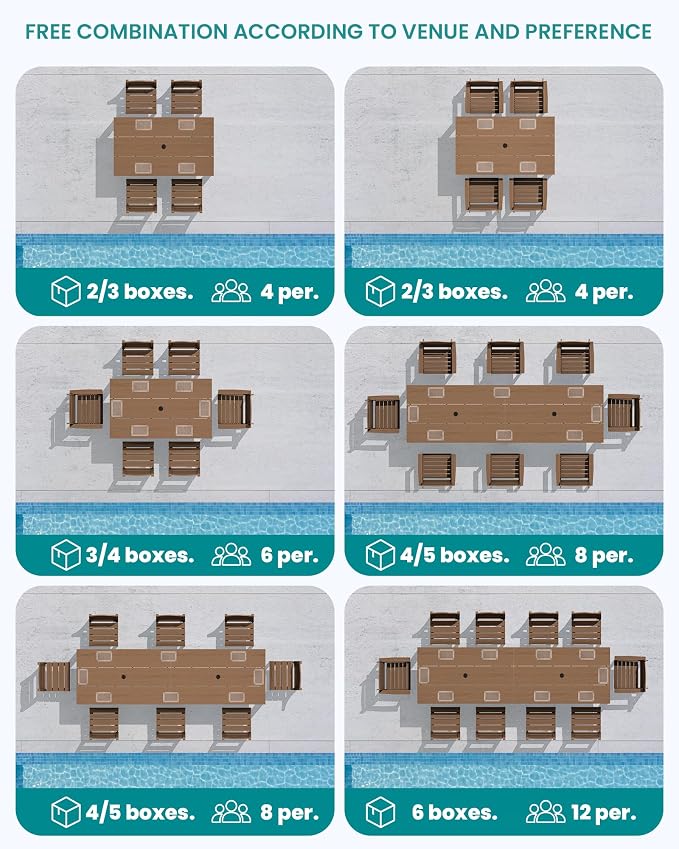 SERWALL HDPE Dining Set for 10 – 2 Tables, 8 Armless + 2 Armchairs. Includes 10 - Image 9