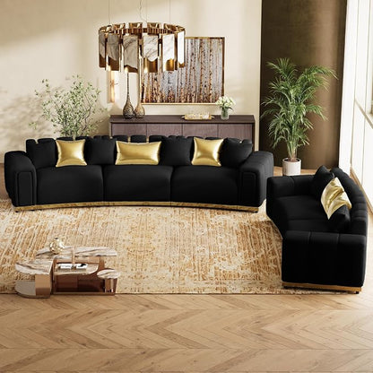 104" Oversized Velvet Chesterfield Couch - Image 9