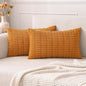 MIULEE Fall Corduroy Decorative Throw Pillow Covers 12x20 Burnt Orange | Lumbar by MIULEE