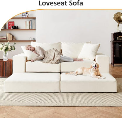 Modular Sectional Loveaeat Cloud Sofa, Boneless Couch - Image 3