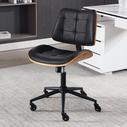 Home Office Desk Chair with Wheels, Adjustable Height Armless Office Chair by BERYTH