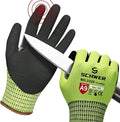 Schwer ProGuard Highest Level Cut Resistant Work Gloves PR3326 for Extreme Protection, ANSI A9 Working Gloves with Sandy Nitrile Coated, Touch-screen, Durable, Washable, Non PFAS, Yellow 1 Pair L