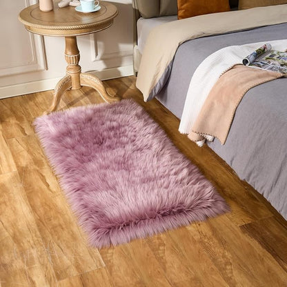 EasyJoy Ultra Soft Fluffy Shaggy Area Rug Faux Fur Rug Chair Cover Seat Pad - Image 2