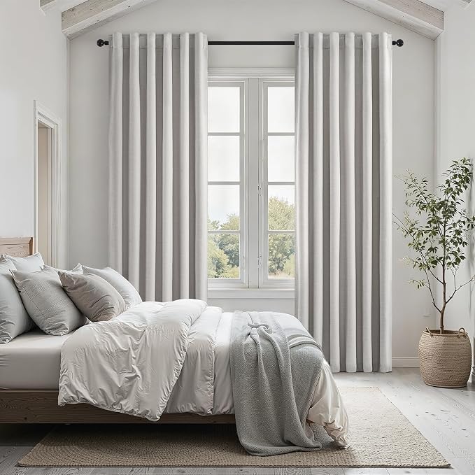 Topfinel Grey Beige 78 Inch Long Curtains - Image 5