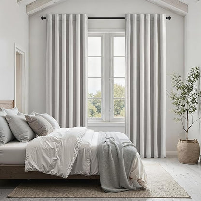 Topfinel Grey Beige 78 Inch Long Curtains - Image 5