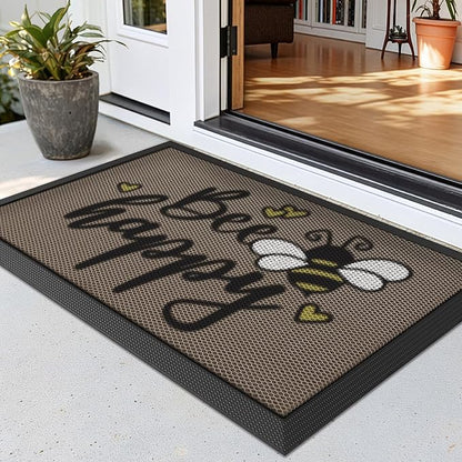 LUMI Outside Welcome Door Mat 17x30, Non-Slip Durable Rubber Easy Clean | Bee by LUMI