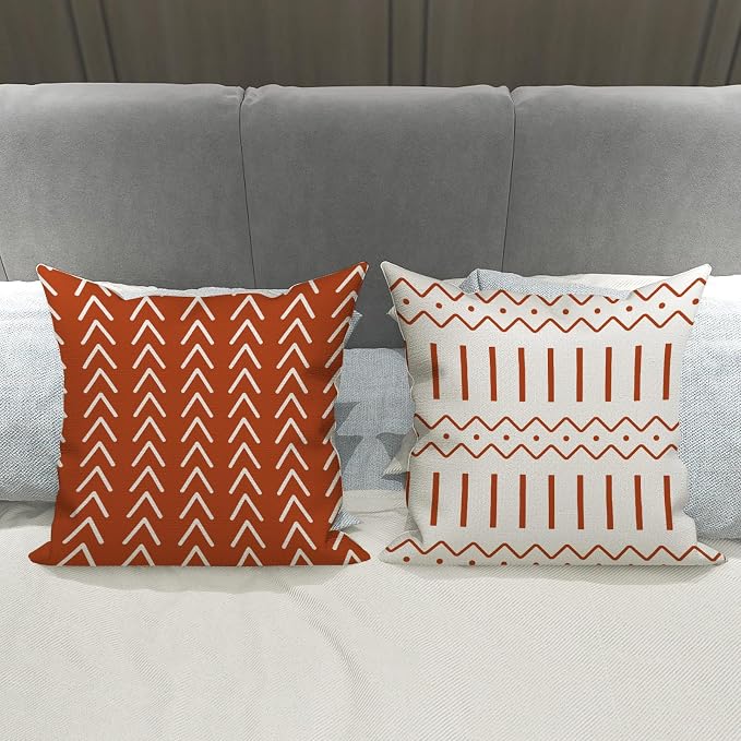 YCOLL Fall Pillow Covers 16x16 Set of 4, Modern Sofa Throw Pillow Cover - Image 4