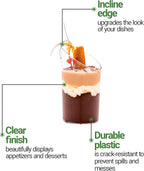 Restaurantware 3 Ounce Shot Glasses 100 Round Incline Cups - With Clear Finish Disposable Plastic Shot Glasses For Serving Samples At Wedding Banquets And Catered Events
