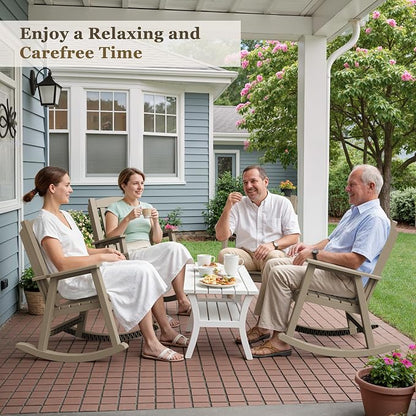 Greesum Outdoor Rocking Chair, All-Weather Patio Rocker, Rust-Proof & - Image 7
