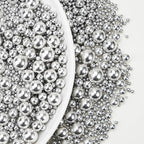 Silver Pearl Sugar Sprinkles for Cake Decorating, 150g/5.29oz Mix Size, Edible Candy Pearls, Cake Decorations, Cupcakes & Cake Toppers, Holiday, Wedding Party, Easter, Christmas Supplies