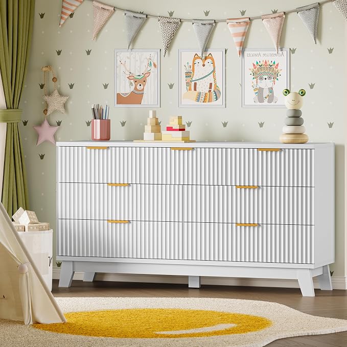 BORNOON Fluted 7 Drawer Dresser, 47.2" Wide Modern Boho Chest of Drawers - Image 7