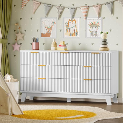 BORNOON Fluted 7 Drawer Dresser, 47.2" Wide Modern Boho Chest of Drawers - Image 7