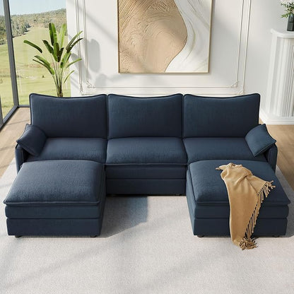 Vesgantti 108" U Shaped Sectional Couch, Deep Seat Cloud Modular Sectional Sofa by Vesgantti