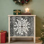 Black Accent Furniture, 32 Inch Wide 2-Door Carved Geometric Sideboard Buffet by mixtavie