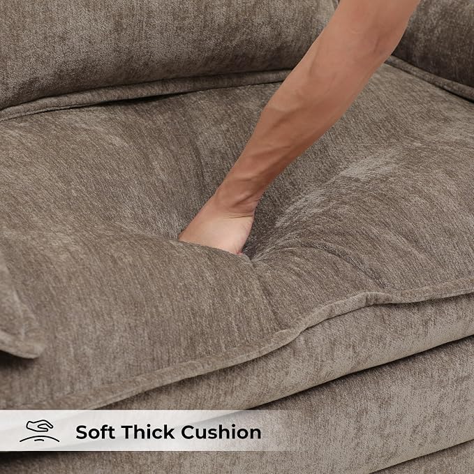 Modern Oversized Accent Chairs Set of 2, Chenille Cloud Sofa Chair - Image 8
