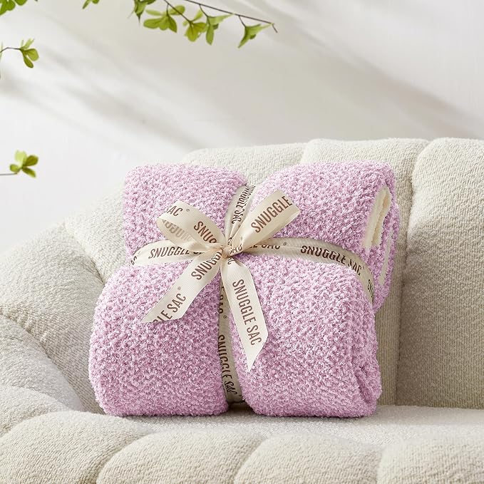 Snuggle Sac Bedding Blanket Light Purple Twin Size, Super Soft Warm Cozy - Image 3