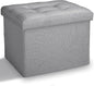 LINMAGCO Small Storage Ottoman Stool Foot Rest Stool Under Desk Stool Short by LINMAGCO