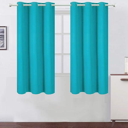 Teal Blackout Curtains 40 x 63 Inch Length/Set of 2 Curtain Panels/Thermal by Lemomo