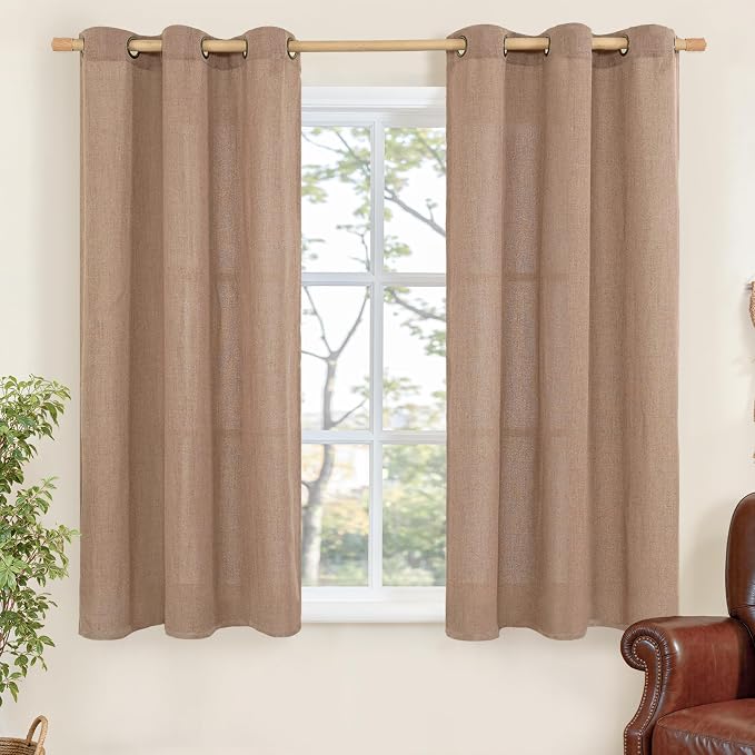 YoungsTex Linen Semi Sheer Curtains 54 Inch Length by YoungsTex