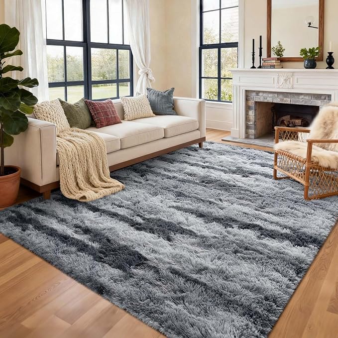 8x10 Ft Extra Large Shag Rugs for Living Room, Tie Dyed Ultra Soft Fluffy Furry - Image 3