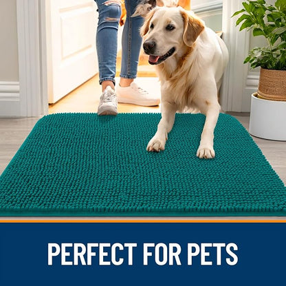 OLANLY Dog Door Mat for Muddy Paws 35x24, Super Absorbent Chenille Mud Mat | - Image 6