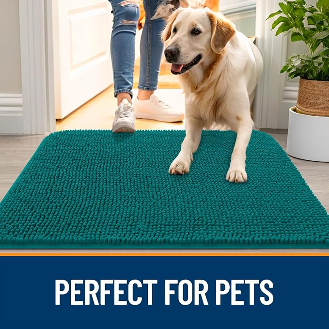 OLANLY Dog Door Mat for Muddy Paws 40x32, Super Absorbent Chenille Mud Mat | - Image 6