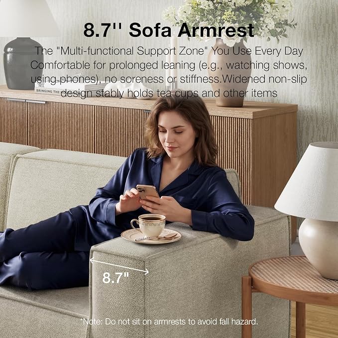 Novilla Modular Sectional Sofa, No Assembly Cloud Sectional Couch - Image 6