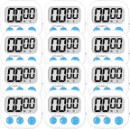 ZILLEEN Kitchen Timer Digital with Magnetic Back for Kids Classroom, White 12 Pack