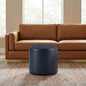 Studio Living® 19” Wentworth Ottoman Round Faux Leather Bench, Stationary by StudioLiving