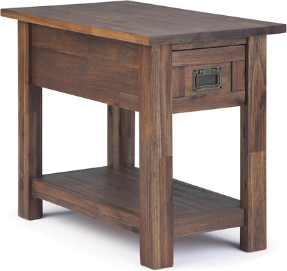 SIMPLIHOME Monroe Narrow Side Table – 14 inch Wide Solid Acacia Wood End Table by SimpliHome