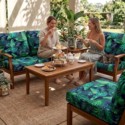 8Pcs Patio Cushion Covers Stretch Outdoor Furniture Protector Slipcovers | - Image 9