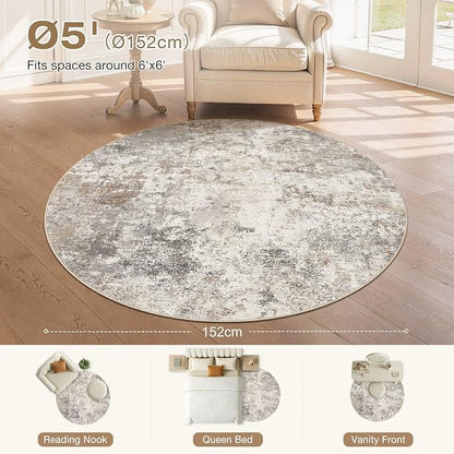 UERMEI 5ft Round Area Rug Living Room Rugs - Image 3