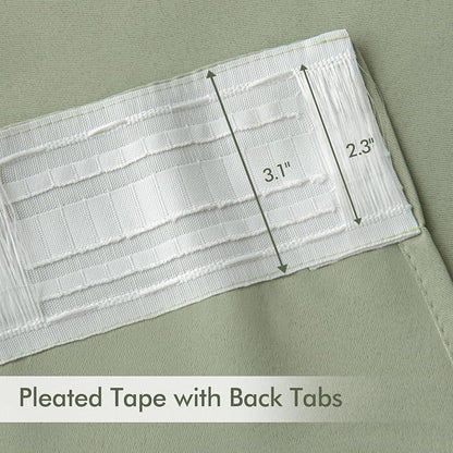 MIULEE Sage Green Back Tab Blackout Curtains 52x84 Inch Length 2 Panels Set | - Image 4