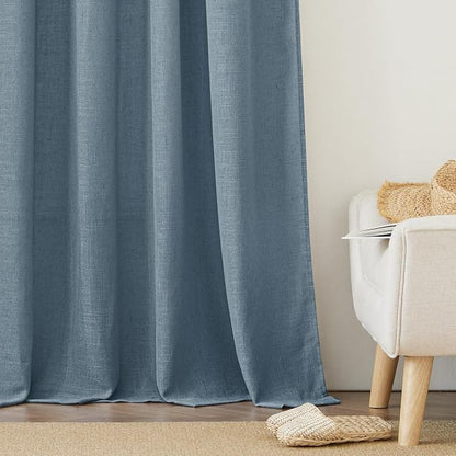 RYB HOME Linen Semi Sheer Curtains - Image 4