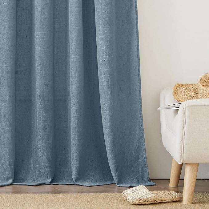 RYB HOME Linen Semi Sheer Kitchen Curtains Over Sink 36 inches Length | Light - Image 6