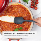 Elihome Mini Silicone Spoonula - Non-Stick Heat Resistant Silicone Scraper Spatula for Mixing, Serving, Scraping, Stirring, and More, 8.75 Inch, Dark Grey