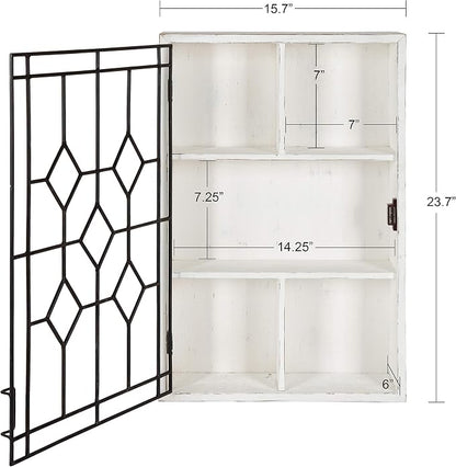 Kate and Laurel Megara Decorative Wooden Wall Hanging Curio Cabinet - Image 3