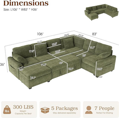 Ihanherry 7-Seater Large Sectional Sofa Bed - Image 2