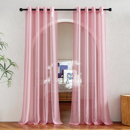 NICETOWN Pink Sheer Curtains 2 Panels by NICETOWN